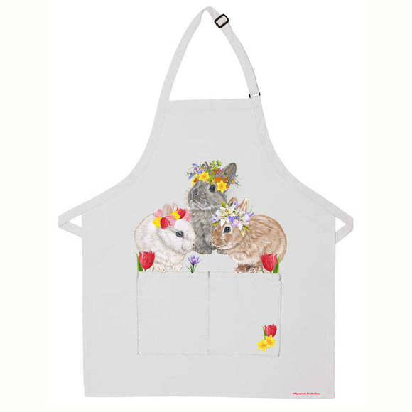 Hail Mary Gifts | Kitchen | Bunny Dwarf Rabbits Apron Two Pocket Bib ...